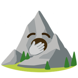 Mountain and Yawning face