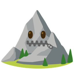 Mountain and Zipper-mouth face