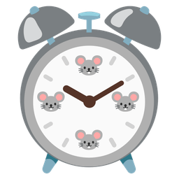 Mouse face and Alarm clock