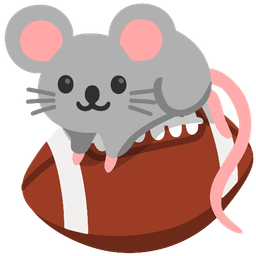 mouse face and american football