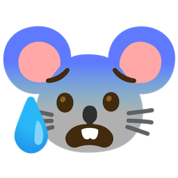 Mouse face and Anxious face with sweat