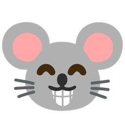 Mouse face and Beaming face with smiling eyes