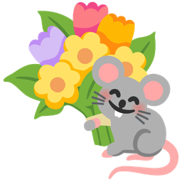Mouse face and Bouquet