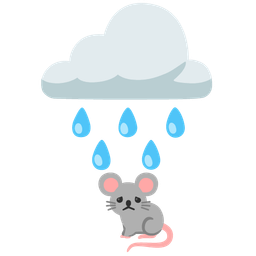 Mouse face and Cloud with rain