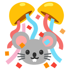 Mouse face and Confetti ball