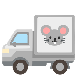 Mouse face and Delivery truck