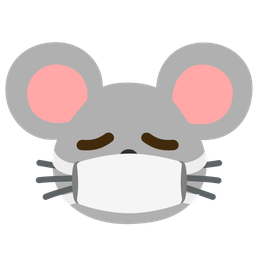 Mouse face and Face with medical mask