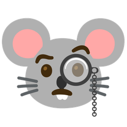 Mouse face and Face with monocle