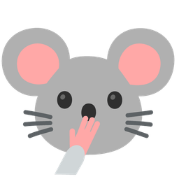 Mouse face and Face with open eyes and hand over mouth