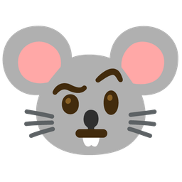 Mouse face and Face with raised eyebrow