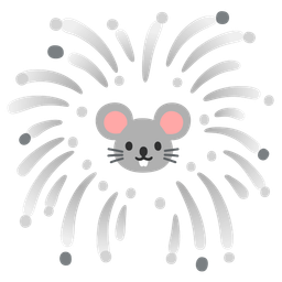 Mouse face and Fireworks