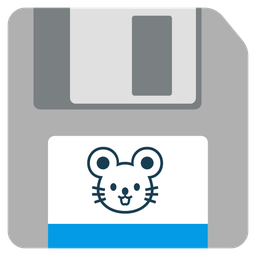 Mouse face and Floppy disk