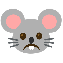 Mouse face and Frowning face