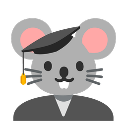 Mouse face and Graduation cap