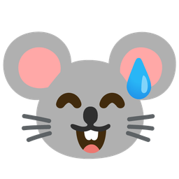 Mouse face and Grinning face with sweat