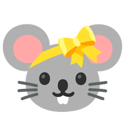 Mouse face and Heart with ribbon