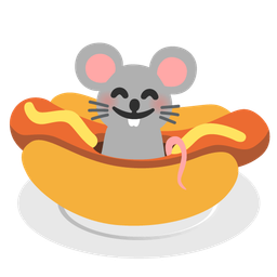 Mouse face and Hot dog