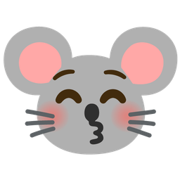 Mouse face and Kissing face with closed eyes