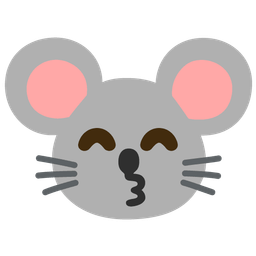 Mouse face and Kissing face with smiling eyes
