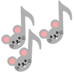 Mouse face and Musical notes