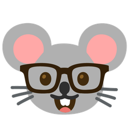Mouse face and Nerd face