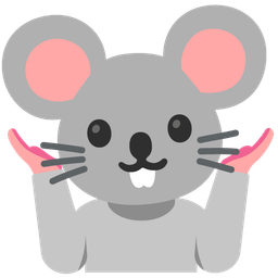 Mouse face and Person shrugging