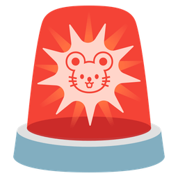 Mouse face and Police car light