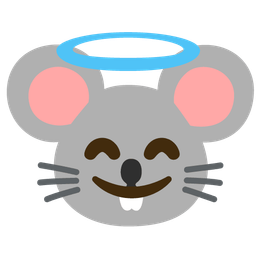 Mouse face and Smiling face with halo