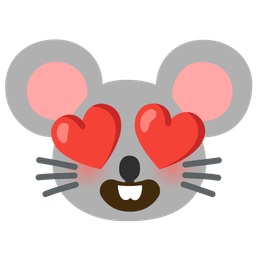 Mouse face and Smiling face with heart-eyes