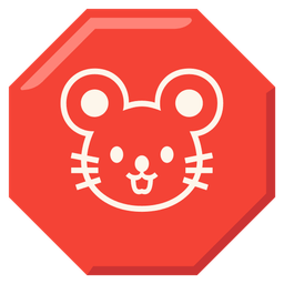 Mouse face and Stop sign