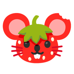 Mouse face and Strawberry