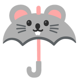 Mouse face and Umbrella