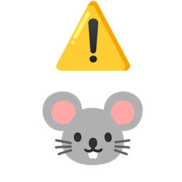 Mouse face and Warning