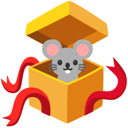Mouse face and Wrapped gift