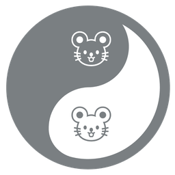 Mouse face and Yin yang