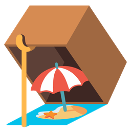mouse trap and beach with umbrella