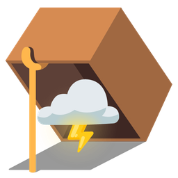 mouse trap and cloud with lightning