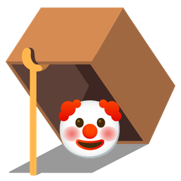mouse trap and clown face
