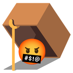 mouse trap and face with symbols on mouth