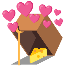 mouse trap and heart with arrow