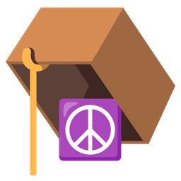 mouse trap and peace symbol