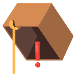mouse trap and red exclamation mark