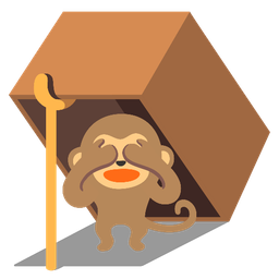 mouse trap and see-no-evil monkey