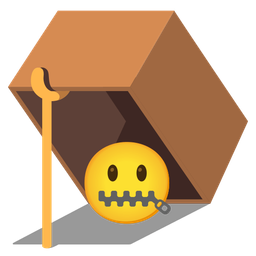 mouse trap and zipper-mouth face