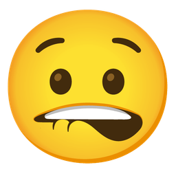 mouth and anguished face