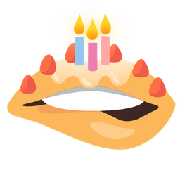 mouth and birthday cake