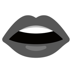 mouth and black heart