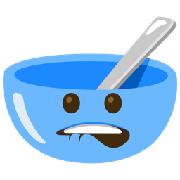 mouth and bowl with spoon