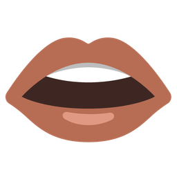 mouth and brown heart