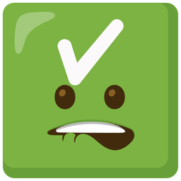 mouth and check mark button